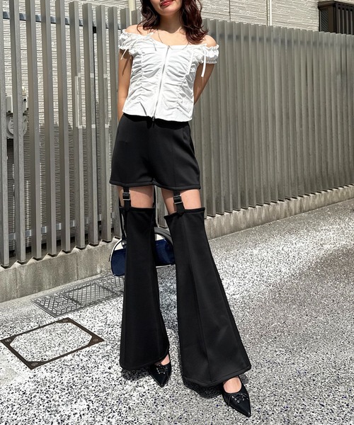 ブラウス シャツ オフショルZIPブラウス レディース セール】オフショルZIPブラウス（シャツ/ブラウス）｜SPIRALGIRL