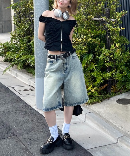 ブラウス シャツ オフショルZIPブラウス レディース セール】オフショルZIPブラウス（シャツ/ブラウス）｜SPIRALGIRL