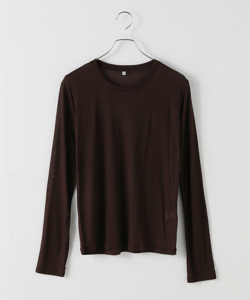 BASERANGE（ベースレンジ）の「【BASERANGE/ベースレンジ】CORE LONG SLEEVE TEE（Tシャツ/カットソー・レディース・ブラック/ブラウン/アイボリー・SMALL）」の3枚目の写真