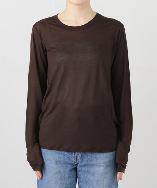 BASERANGE（ベースレンジ）の「【BASERANGE/ベースレンジ】CORE LONG SLEEVE TEE（Tシャツ/カットソー・レディース・ブラック/ブラウン/アイボリー・SMALL）」の16枚目の写真
