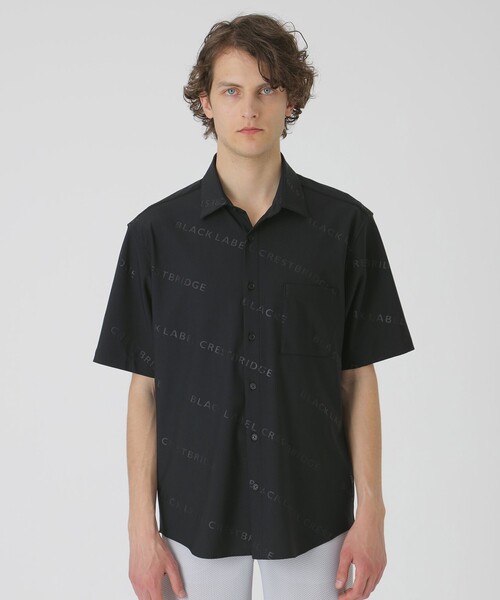 新品 BLACK LABEL CRESTBRIDGE 半袖 シャツ/L セール】【BLACK lab.】エンボスロゴトリコットシャツ（シャツ