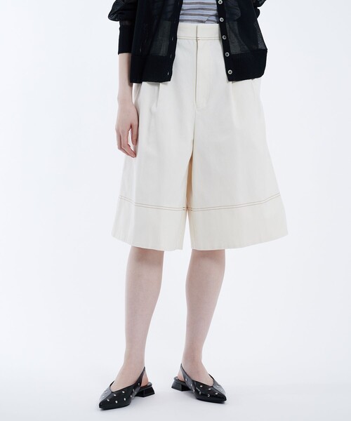 PUBLIC TOKYO(パブリックトウキョウ)の「ワークステッチハーフパンツ(その他パンツ・レディース・ブラック/ホワイト・1/2)」の1枚目の写真