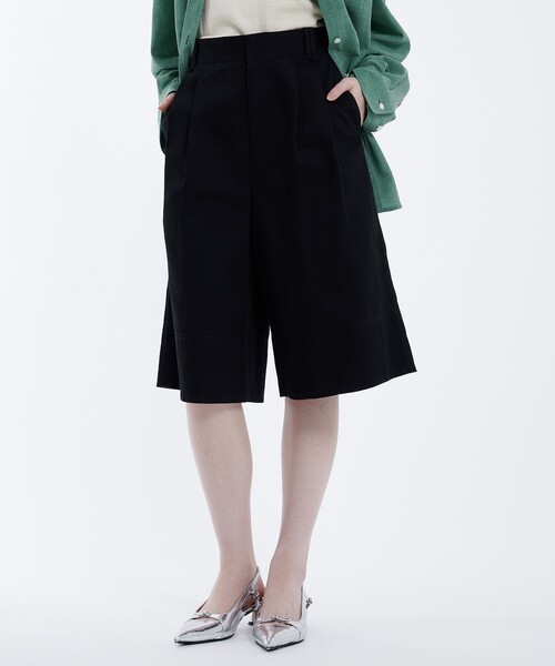 PUBLIC TOKYO(パブリックトウキョウ)の「ワークステッチハーフパンツ(その他パンツ・レディース・ブラック/ホワイト・1/2)」の2枚目の写真