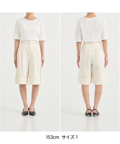 PUBLIC TOKYO(パブリックトウキョウ)の「ワークステッチハーフパンツ(その他パンツ・レディース・ブラック/ホワイト・1/2)」の6枚目の写真