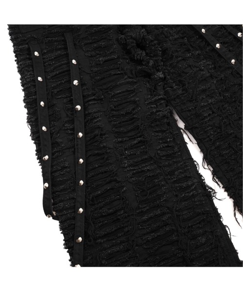 UNIZ（ユニズ）の「【UNIZ】White Eyes Pants / 【ユニズ】ホワイトアイズダメージワイドデニムパンツ（デニムパンツ・メンズ・ブラック・M/L）」の11枚目の写真