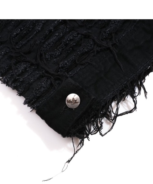 UNIZ（ユニズ）の「【UNIZ】White Eyes Pants / 【ユニズ】ホワイトアイズダメージワイドデニムパンツ（デニムパンツ・メンズ・ブラック・M/L）」の14枚目の写真