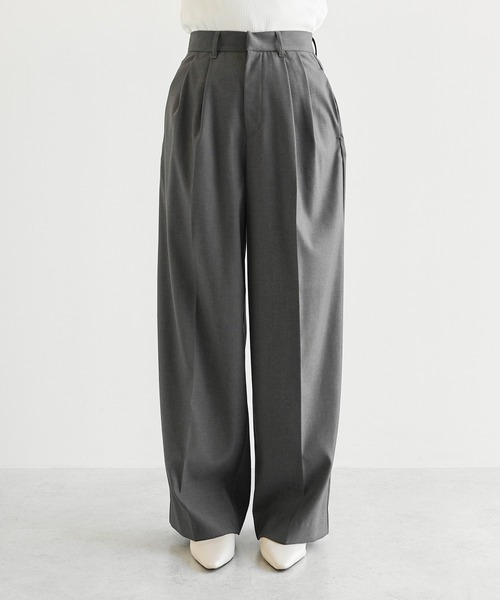 セール】2タックセミワイドロングパンツ（スラックス）｜andme