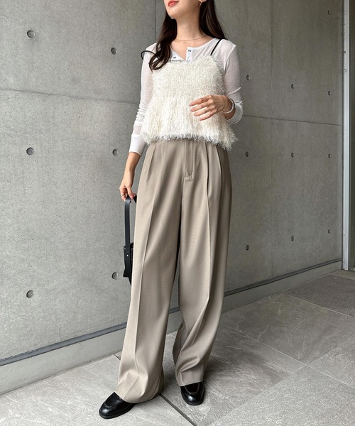 セール】2タックセミワイドロングパンツ（スラックス）｜andme