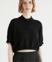 LA PEAU DE GEM | 【LA PEAU DE GEM】halfsleeve polo knit/ハーフスリーブポロニット(ポロシャツ)