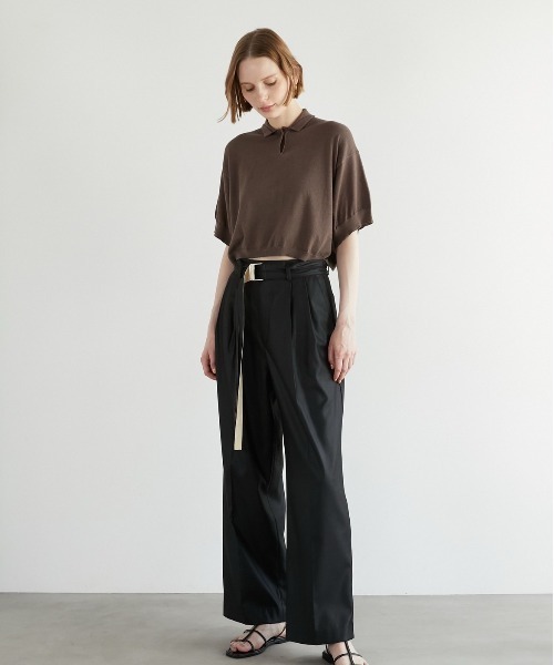 セール】【LA PEAU DE GEM】halfsleeve polo knit/ハーフ