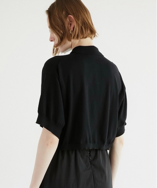 セール】【LA PEAU DE GEM】halfsleeve polo knit/ハーフ