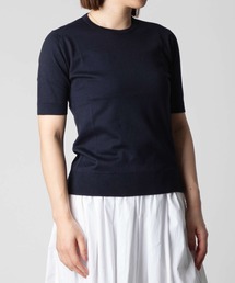 JOHN SMEDLEY NELL ジョンスメドレー 半袖コットンニットプルオーバー Tシャツ