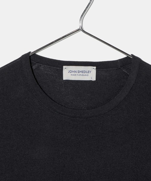 JOHN SMEDLEY(ジョンスメドレー)の「JOHN SMEDLEY NELL ジョンスメドレー 半袖コットンニットプルオーバー Tシャツ(Tシャツ/カットソー・レディース・ネイビー/ブラック/ベージュ系1/ベージュ系・LARGE/MEDIUM/SMALL)」の9枚目の写真