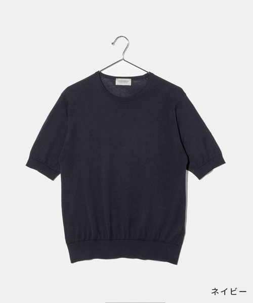 JOHN SMEDLEY(ジョンスメドレー)の「JOHN SMEDLEY NELL ジョンスメドレー 半袖コットンニットプルオーバー Tシャツ(Tシャツ/カットソー・レディース・ネイビー/ブラック/ベージュ系1/ベージュ系・LARGE/MEDIUM/SMALL)」の12枚目の写真