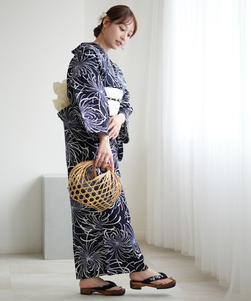 ✅新品【ピンクブラウンに糸菊と花】utatane ウタタネ 浴衣単品 新品【ピンクブラウンに糸菊と花】utatane ウタタネ 浴衣単品