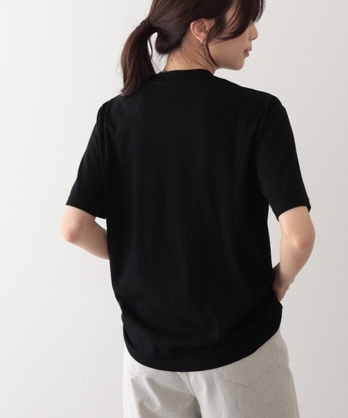 Lace Ladies(レースレディース)の「クルーネック ドロップショルダー ベーシック 半袖 Tシャツ(Tシャツ/カットソー・レディース・パープル/ホワイト/ブラック/グレー/ブルー・FREE)」の13枚目の写真