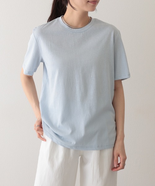 Lace Ladies(レースレディース)の「クルーネック ドロップショルダー ベーシック 半袖 Tシャツ(Tシャツ/カットソー・レディース・パープル/ホワイト/ブラック/グレー/ブルー・FREE)」の17枚目の写真