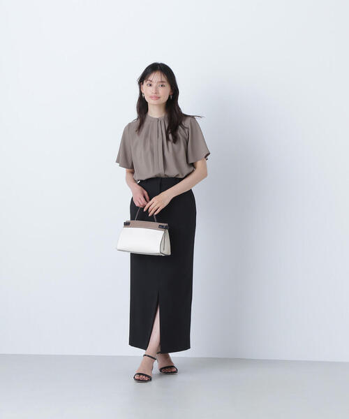 NATURAL BEAUTY BASIC(ナチュラルビューティーベーシック)の「◇フロントタックフレアスリーブブラウス(シャツ/ブラウス・レディース・ベージュ/ブルー/オフホワイト/ブラウン・MEDIUM/SMALL)」の19枚目の写真