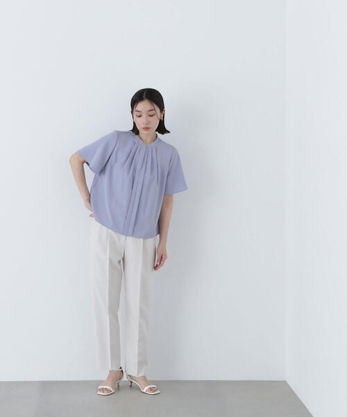 NATURAL BEAUTY BASIC(ナチュラルビューティーベーシック)の「◇フロントタックフレアスリーブブラウス(シャツ/ブラウス・レディース・ベージュ/ブルー/オフホワイト/ブラウン・MEDIUM/SMALL)」の9枚目の写真