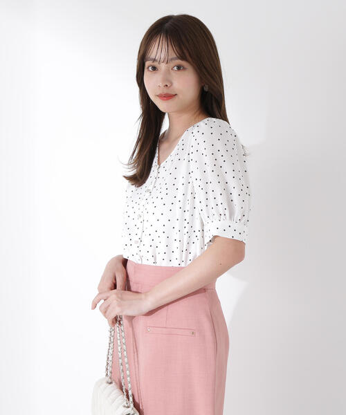 PROPORTION BODY DRESSING(プロポーションボディドレッシング)の「キラボタンブラウス / 1215210608(シャツ/ブラウス・レディース・ブルー/ホワイト系その他/ブラウン・SMALL/MEDIUM)」の18枚目の写真