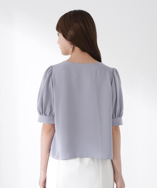 PROPORTION BODY DRESSING(プロポーションボディドレッシング)の「キラボタンブラウス / 1215210608(シャツ/ブラウス・レディース・ブルー/ホワイト系その他/ブラウン・SMALL/MEDIUM)」の7枚目の写真