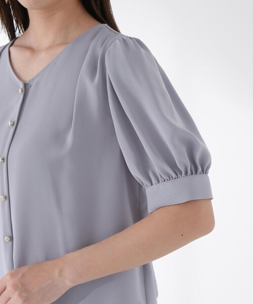 PROPORTION BODY DRESSING(プロポーションボディドレッシング)の「キラボタンブラウス / 1215210608(シャツ/ブラウス・レディース・ブルー/ホワイト系その他/ブラウン・SMALL/MEDIUM)」の5枚目の写真