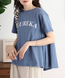 EGLANTINE バックタックロゴプリント半袖カットソー