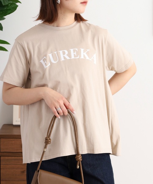 tシャツ EGLANTINE バックタックロゴプリント半袖カットソー レディース セール】EGLANTINE バックタックロゴプリント半袖カットソー（T