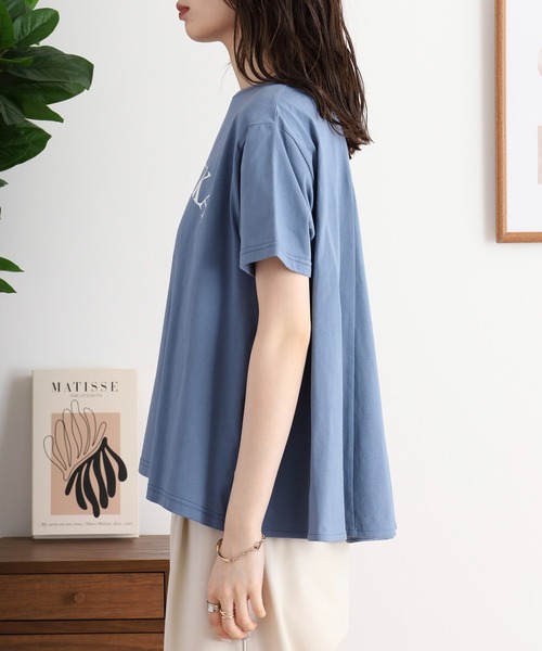 tシャツ EGLANTINE バックタックロゴプリント半袖カットソー レディース セール】EGLANTINE バックタックロゴプリント半袖カットソー（T