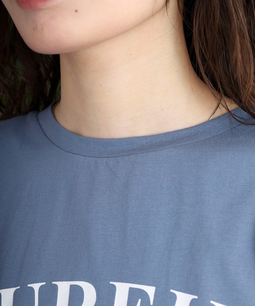 セール】EGLANTINE バックタックロゴプリント半袖カットソー（T