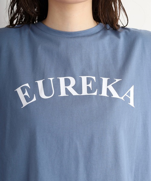 tシャツ EGLANTINE バックタックロゴプリント半袖カットソー レディース セール】EGLANTINE バックタックロゴプリント半袖カットソー（T
