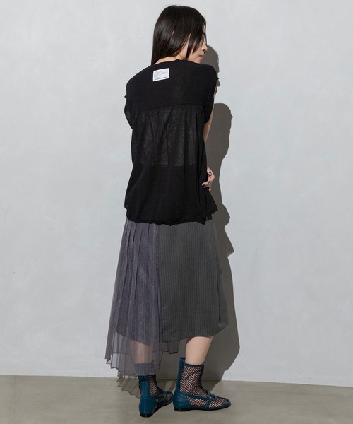 MARECHAL TERRE（マルシャルテル）の「フリンジニット（ニット/セーター・レディース・ネイビー/アイボリー/ブラック/グレイッシュベージュ・MEDIUM）」の8枚目の写真