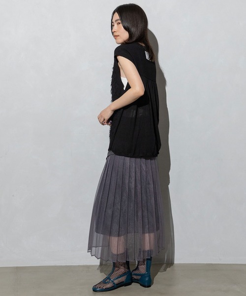 MARECHAL TERRE（マルシャルテル）の「フリンジニット（ニット/セーター・レディース・ネイビー/アイボリー/ブラック/グレイッシュベージュ・MEDIUM）」の9枚目の写真