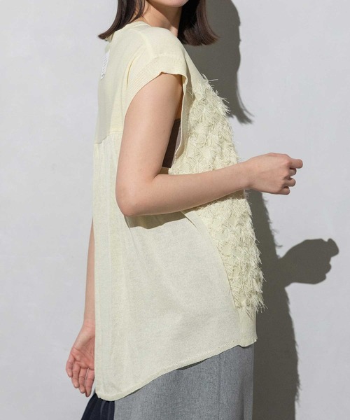 MARECHAL TERRE（マルシャルテル）の「フリンジニット（ニット/セーター・レディース・ネイビー/アイボリー/ブラック/グレイッシュベージュ・MEDIUM）」の11枚目の写真