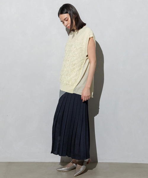 MARECHAL TERRE（マルシャルテル）の「フリンジニット（ニット/セーター・レディース・ネイビー/アイボリー/ブラック/グレイッシュベージュ・MEDIUM）」の14枚目の写真