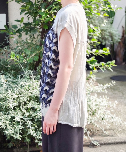 MARECHAL TERRE（マルシャルテル）の「フリンジニット（ニット/セーター・レディース・ネイビー/アイボリー/ブラック/グレイッシュベージュ・MEDIUM）」の22枚目の写真