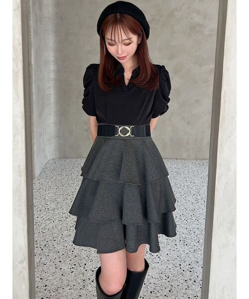 RESEXXY（リゼクシー）の「ゴールドバックルゴムベルト（ベルト・レディース・ブラック/ベージュ/ブラウン・FREE）」の5枚目の写真