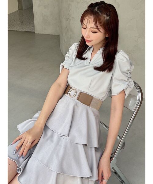 RESEXXY（リゼクシー）の「ゴールドバックルゴムベルト（ベルト・レディース・ブラック/ベージュ/ブラウン・FREE）」の8枚目の写真