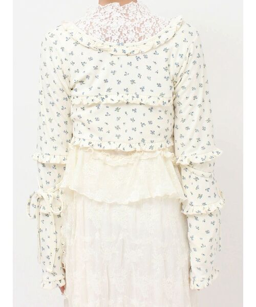 merry jenny（メリージェニー）の「floralフリルリブボレロ（カーディガン/ボレロ・レディース・アイボリー/グレー・FREE）」の5枚目の写真