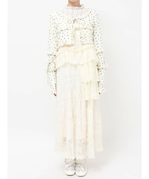 merry jenny（メリージェニー）の「floralフリルリブボレロ（カーディガン/ボレロ・レディース・アイボリー/グレー・FREE）」の10枚目の写真