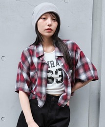 WEGO（ウィゴー）の「WEGO/ショートチェックシャツ(S)（シャツ/ブラウス）」