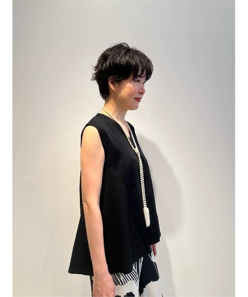 ESTNATION / ジョーゼットコンビ Vネックニット《EXCLUSIVE