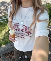 ワッフルスタッズプリントTシャツ