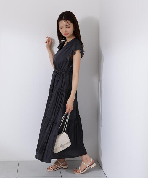 極美品ꕥリフレクト 24SS 洗える とろみ ロングワンピース ギャザー リボン 楽天市場】後ろリボンギャザーワンピース ワンピース ワンピ