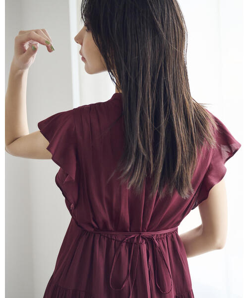 現行品！リボン付ワンピース PROPORTION BODY DRESSING ワンピース リボン付きギャザー