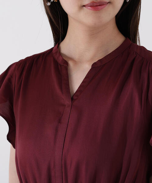 PROPORTION BODY DRESSING(プロポーションボディドレッシング)の「リボン付きギャザーワンピース / 1215240704(ワンピース・レディース・ブラウン系その他/ダークグレー/ボルドー・MEDIUM/P/S)」の6枚目の写真