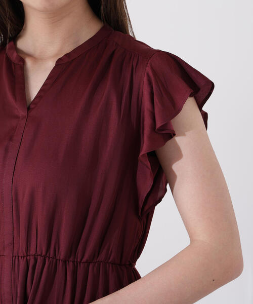 PROPORTION BODY DRESSING(プロポーションボディドレッシング)の「リボン付きギャザーワンピース / 1215240704(ワンピース・レディース・ブラウン系その他/ダークグレー/ボルドー・MEDIUM/P/S)」の7枚目の写真
