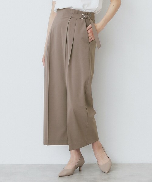 index（インデックス）の「ラップストレートパンツ【接触冷感/抗ピル/洗濯機洗い可/イージーアイロン】（その他パンツ・レディース・ダークグレー/ブラック/ブラウン系その他・36/40/38）」の3枚目の写真