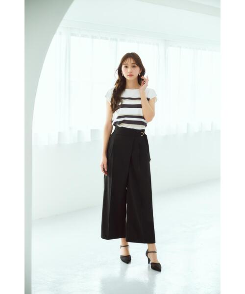 index（インデックス）の「ラップストレートパンツ【接触冷感/抗ピル/洗濯機洗い可/イージーアイロン】（その他パンツ・レディース・ダークグレー/ブラック/ブラウン系その他・36/40/38）」の22枚目の写真