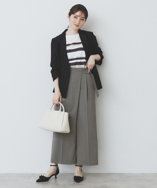 index（インデックス）の「ラップストレートパンツ【接触冷感/抗ピル/洗濯機洗い可/イージーアイロン】（その他パンツ・レディース・ダークグレー/ブラック/ブラウン系その他・36/40/38）」の15枚目の写真